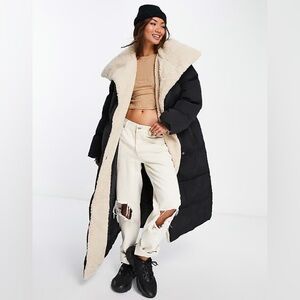 ASOS DESIGN maxi puffer jacket in black